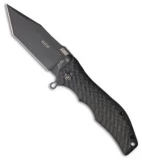 HTM Darrel Ralph Large Gun Hammer Tanto Liner Lock Knife Black (3.8" DLC)