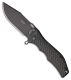 HTM Darrel Ralph Large Gun Hammer Bowie Liner Lock Knife Black (3.8" Black)