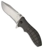 HTM Kirby Lambert Snap Clip Point Liner Lock Knife Gray (3.5" Stonewash Serr)