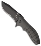 HTM Kirby Lambert Snap Clip Point Liner Lock Knife Gray (3.5" Black Serr)