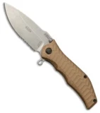 HTM Darrel Ralph Gun Hammer Torpedo Liner Lock Knife FDE (3.5" SW Serr)