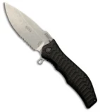 HTM Darrel Ralph Gun Hammer Torpedo Liner Lock Knife Black (3.5" SW Serr)