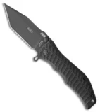 HTM Darrel Ralph Large Gun Hammer Tanto Liner Lock Knife Black (3.8" Black)