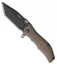 HTM Darrel Ralph Gun Hammer Tanto  Liner Lock Knife Brown (3.5" Black)