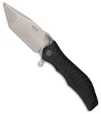 HTM Darrel Ralph Gun Hammer Tanto Liner Lock Knife Black (3.5" Stonewash)