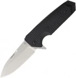 Hogue Knives EX-02 Spear Point Flipper Knife Black G-10 (3.75" Stonewash) 34216