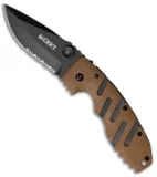 CRKT Ryan Seven Liner Lock Knife Tan (3.5" Black Serr) 6813DZ