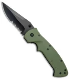 CRKT Crawford Kasper Liner Lock Knife OD Green Zytel (3.75" Black Serr) 6783KOD