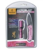 Browning MicroBlast Knife + Flashlight Combo Pink (2" Bead Blast) 3712118