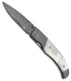 Browning Damascus Manual Folding Knife White Pearl (3" Damascus) 3220241