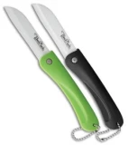 Benchmark Ceramic Folding Knife Black & Green Handle (3" White)
