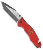 Benchmark Firefighter Rescue Liner Lock Knife Red G-10 (3.5" Two-Tone)