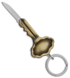 Beretta Key Knife Antique Brass Finished Metal Key Chain (1.3" Satin)