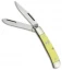 Bear & Son Little Trapper Yellow Delrin Pocket Knife (2.25" Satin) C354 1/2