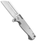 Andre de Villiers Classic Butcher Flipper Knife Satin Titanium (4" Satin) AdV