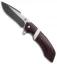 Olamic Cutlery Wayfarer Flipper Knife Red Micarta (4" Acid SW) W943