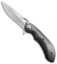 Olamic Cutlery Wayfarer Compact Flipper Knife CF w/ Blue Filework (3.5" Satin)
