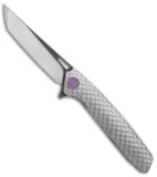 WE Knife Co. 604E Tanto Frame Lock Knife Titanium (3.8" Satin, Black)