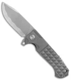 Andre De Villiers Custom Clip Point Knife Knurled Ti (Bead Blasted Hamon) AdV