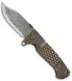 Andre De Villiers Custom Bowie Frame Lock Knife Diamond Ti (VG-10 Damascus) AdV