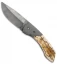 Deviant Blades Buffalo Folding Knife Mammoth Bone w/Ti Bolster (3.7" Damasteel)