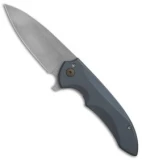 Ferrum Forge Septer Flipper Knife Contours Blue Titanium (3" BB Stonewash)