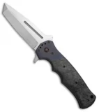 Crawford Custom Tank Flipper Knife Carbon Fiber (3.75" Satin Serr)