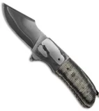 Burr Oak Knives Harpoon Flipper #1 Knife Micarta/Damascus (3.75" San Mai)