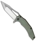 Gavko Custom Spinner 2.0 Frame Lock Knife Green Stud Ti (3.5" Satin/SW)