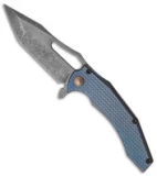 Gavko Custom Spinner 2.0 Frame Lock Knife Blue Titanium (3.5" Acid SW)