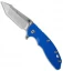 Hinderer Knives XM-18 3.5 Fatty Harpoon Tanto Knife Blue G-10 (Stonewash)