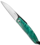 Kansei Matsuno Custom F021 Friction Folder Knife Green Maple (2.6" Satin)