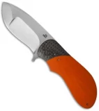 JD van Deventer EDC Flipper Liner Lock Knife Orange G-10/LSCF (3.1" Satin)