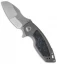 Custom Knife Factory Peace Duke Frame Lock Knife Ti/CF Shred (3" Stonewash)