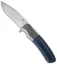 JD van Deventer CRUZ Flipper Liner Lock Knife Blue LSCF/Zirconium (3.75" Satin)