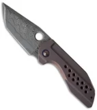 TuffKnives Custom Mini Catalyst Frame Lock Knife Ti (3.5" Damascus)