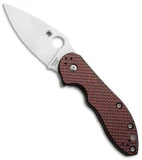 Spyderco Domino Red Weave Carbon Fiber Flipper Knife (3.13" Satin) C172CFRDTIP