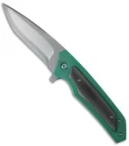 Venier Forge Ronin Frame Lock Flipper Knife Green Ti w/ Zirconium (3.3" Layered)