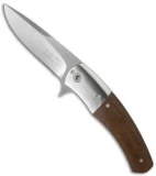George Muller LL-GG Flipper Knife Brown Polished Micarta/Titanium (3.25" Satin)