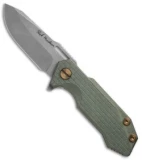 Rick Hinderer Custom Half Track Frame Lock Knife Green Ti (2.75" Working Finish)