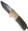Burr Oak Knives Coffin Nail 2.0 Flipper Knife Mokume/Brass CF (3.5" San Mai)