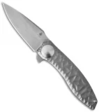 Kizer John Gray S.L.T. Flipper Knife Textured Ti (3.5" Stonewash) Ki4474A2