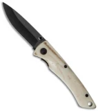 Stone River Ceramic Liner Lock Knife White Stag Horn (2.75" Black) SRG2WSB