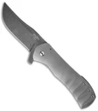 Doc Shiffer Recon Frame Lock Flipper Knife Gray Ti w/ Backspacer (3.5" Acid SW)