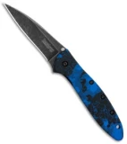 Kershaw Leek Spring Assisted Knife  A/O Digital Blue (3" Black SW) 1660DBLU