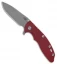 Hinderer Knives XM-18 3.5 Slicer Flipper Knife Red G-10 (Working Finish)