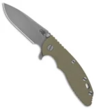 Hinderer Knives XM-18 3.5 Slicer Flipper Knife OD Green G-10 (Working Finish)