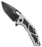 Heretic Knives Medusa Flipper Knife Blizzardworn Aluminum (3" Battleworn Black)