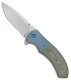 Aaron Frederick Custom Rictor Flipper Knife Green Micarta/Ti (3.37" Stonewash)