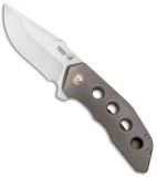 Pena Knives X-Series Rhino Frame Lock Knife Flipper Bronze Titanium (3" Satin)